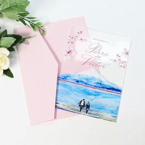 <span class=keywords><strong>Carte</strong></span> <span class=keywords><strong>d</strong></span>'<span class=keywords><strong>invitation</strong></span> en acrylique transparente imprimée avec <span class=keywords><strong>photo</strong></span> personnalisée avec image personnalisée Peinture de lieu de rendez-vous Impression UV Enveloppe rose Blush - Product Image 1