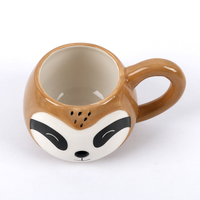 Tasses à café en céramique sur mesure, tasses en porcelaine pour animaux, tasse de paresseux en céramique 3D avec sourire