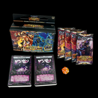 Impression complète de cartes TCG holographiques avec pack booster et boîte, cartes à collectionner personnalisées à âme noire 350 g/m², production en série