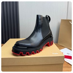 Bottes en cuir décontractées de luxe pour hommes, style western, à lacets, talon rouge, en cuir véritable, collection automne/hiver 2026 - Product Image 1