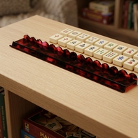 Support de Mahjong en Acrylique Rouge à Motif Écaille de Tortue en Forme de U, Règle Magnétique pour Cartes, Organisateur de Cartes Domestique, Ensemble Combiné