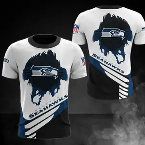 2023 NFLカスタム3D印刷サッカーチームスポーツTシャツ通気性メンズスポーツチームTシャツ