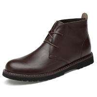 Sepatu Boots Wanita & Pria Model Tooling, Martin, Kerja & Keselamatan, Chukka Kulit Sapi Asli, Tinggi Sedang, Tali, Musim Gugur Musim Dingin, Berlapis Katun