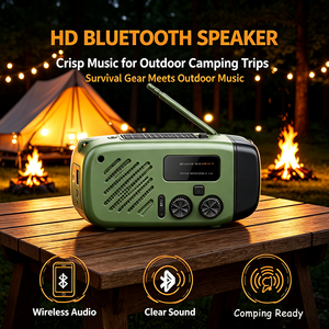 10-Year Lifespan Portable Emergency DAB+ NOAA WB FM Radio Solar <b>Speaker</b> Tactical Grade Hand Crank Global Satellite Radio - Product Image 5