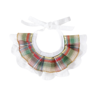 Babero para mascotas con encaje a cuadros estilo coreano, adecuado tanto para gatos como para perros, babero para gatos estilo princesa, artículos para mascotas en stock. - Product Image 2