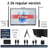 Écran portable pour ordinateur portable de jeu ultra-fin de 17 pouces USB pas cher, extension d'écran, moniteur LCD LED IPS 25k 60Hz, directement de l'usine