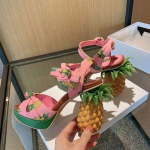 Pineapple Sandalias De Frutas New Design Luxury High Quality Color 2025 Women Bandana Platform <b>Sandals</b> - Product Image 3