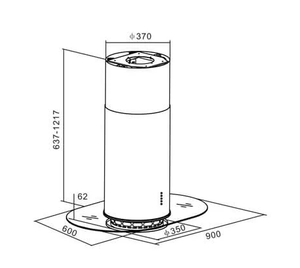 C-<span class=keywords><strong>hotte</strong></span> <span class=keywords><strong>de</strong></span> <span class=keywords><strong>cuisine</strong></span> à îlot rond - Product Image 2