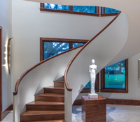 Lustre Optima Stair Long, grand lustre moderne de luxe, suspension en verre