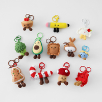 Gantungan Kunci Seri Boneka Jamur Blueberry, Dumpling, Kuas Maple, Gingerbread, Tongkat Salju Rajutan Wol Lucu Terbaru 2026