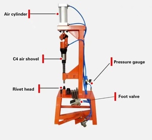 Máquina remachadora neumática de grado industrial, herramientas de <span class=keywords><strong>pala</strong></span> de pastillas de freno estilo cilindro para mantenimiento de vehículos - Product Image 4