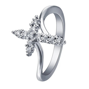 Anello Geometrico con Zirconi per Donne, Gioiello Creativo per Fidanzamento e Matrimonio - Product Image 1