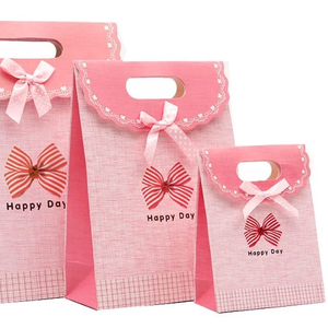 Thiết kế cá nhân phẳng xử lý bao bì túi nhỏ túi tùy chỉnh kích thước màu in logo đứng lên túi giấy quà tặng cho hiện tại - Product Image 1