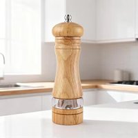 Premium Naturkautschukholz Pfeffermühlen-Set Meersalzmühlen Gewürzstreuer Gewürzbehälter für Küche und Haushalt