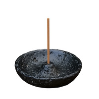 Plateau d'aromathérapie Sauge et Cèdre Style Wabi-Sabi en Ciment, Porte-encens, Brûleur Purificateur d'Air Démagnétisant pour Yoga et Méditation