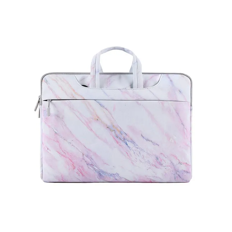 Waterproof Notebook Handbag Business Shoulder Bag Laptop Sleeve Briefcase Bag 14 &15.6 inch Pink Marble