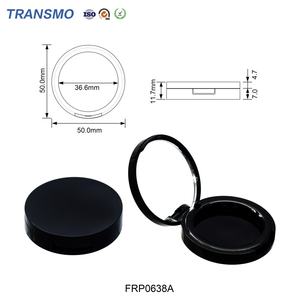 Boîte à poudre compacte vide avec pinceau, en plastique, pour blush, boîte à poudre noire vide - Product Image 2