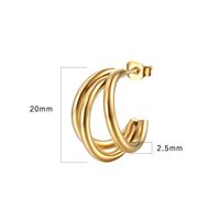Boucles d'oreilles à trois anneaux exagérées de style espagnol, plaquées or 18 carats, en acier inoxydable