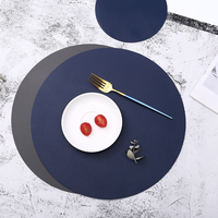Ensemble de sets de table et sous-verres ronds en cuir PU moderne YY, décoration de table pour la maison, sets de table, sous-verres