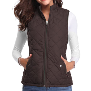 <span class=keywords><strong>Gilet</strong></span> matelassé <span class=keywords><strong>bleu</strong></span> <span class=keywords><strong>clair</strong></span> pour femme, col montant, fermeture é<span class=keywords><strong>clair</strong></span>, sans manches, avec poches zippées - Product Image 2