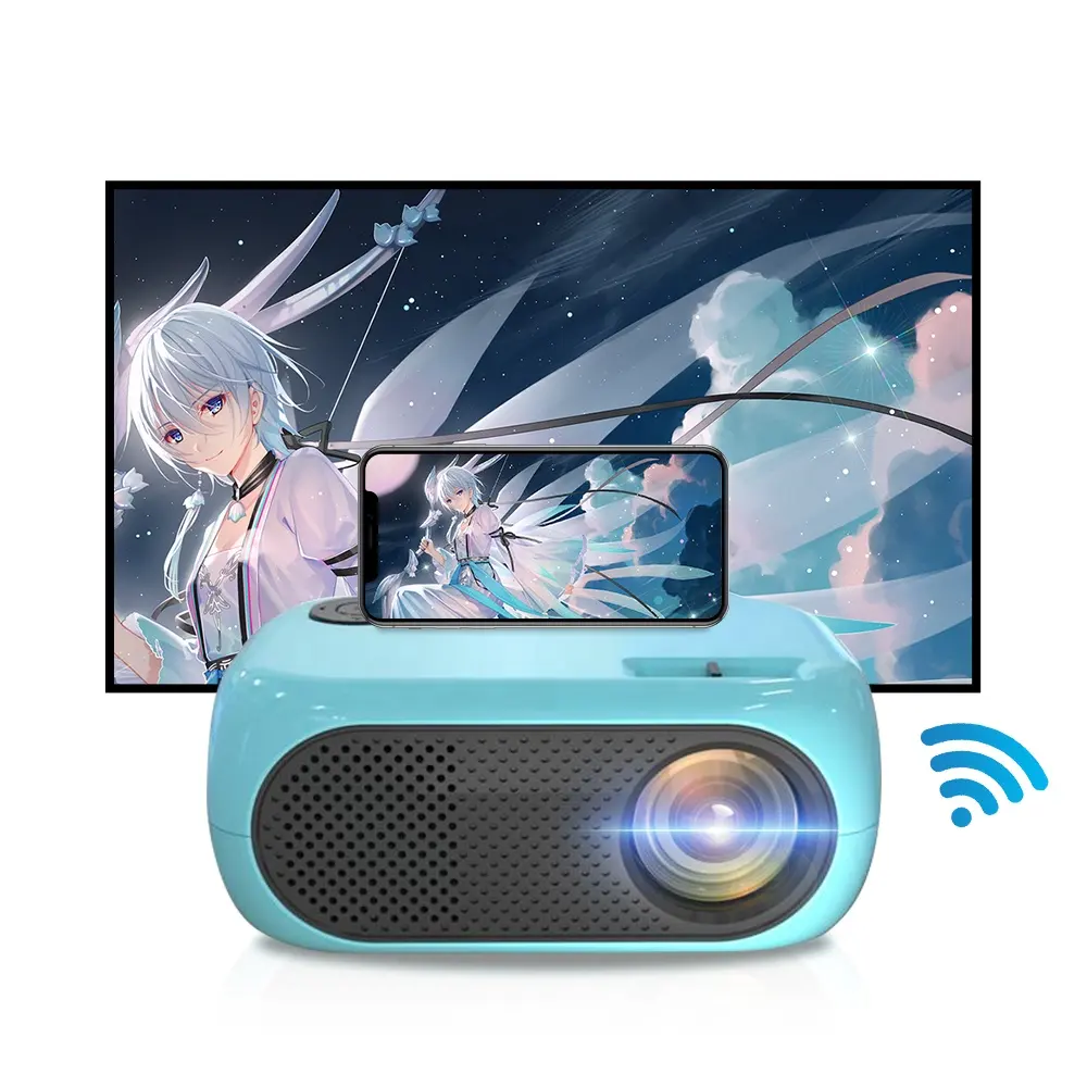 Nijidu — Mini projecteur Led Lcd de poche pour téléphone, Portable, pour l'extérieur, compatible avec les téléphones intelligents, 1080 px
