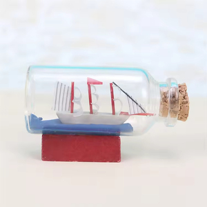 Nuovo Arrivo: Mini Barca a Vela del Marchio ML in Bottiglia di Vetro, Tecnica di Fusione, Stile Antico Imitazione Feng Shui, Decorazione Nautica, Idea Regalo - Product Image 1
