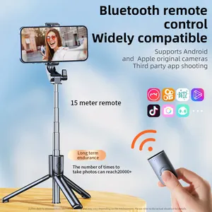 2024 nuevo trípode para teléfono móvil con control remoto Bluetooth selfie stick viaje portátil palo telescópico de mano