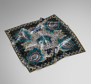 100% bufanda de seda satinada de morera psicodélico abstracto Floral Animal Bandana con patrón de elefante bufandas de moda de verano - Product Image 1