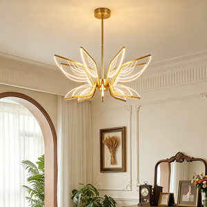 Copper 16 wings Customized Nordic Living Room <b>Bedroom</b> Decor <b>Ceiling</b> Farmhouse <b>Led</b> Chandelier Luxury Modern Brass <b>Lights</b> - Product Image 1