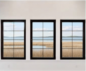 Finestra a battente per finestre e porte in alluminio OGUPIN per USA Hurricane Proof profilo sottile in lega di alluminio nero ad alto impatto - Product Image 2