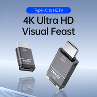 Adaptateur HDTV TBT Type-C 4K Ultra HD, convertisseur audio-vidéo en alliage d'aluminium pour ordinateur portable, téléphone portable, PC, moniteur TV, vidéo