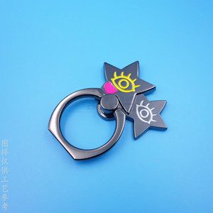 Zinc Alloy <b>Phone</b> <b>Ring</b> Holder Black Nickel Star Shape Adhesive Desk Mount Mobile <b>Phone</b> Stand - Product Image 3