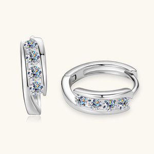Bijoux fins boucles d'oreilles femmes 925 en argent Sterling rond VVS1 Moissanite diamant classique Cycle <span class=keywords><strong>vertueux</strong></span> conception boucles d'oreilles - Product Image 2