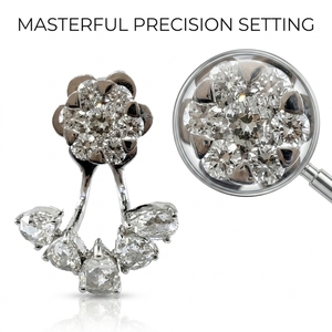 Boucles d'oreilles clous rondes en diamant naturel, or blanc 18 carats, 24 pièces, 1,80 carat, certifiées IGI, bijoux de mariée sur mesure, prêts à être expédiés - Product Image 2
