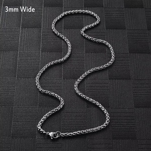 Collar de Acero Inoxidable para Hombre, Cadena de Eslabones Tipo Trigo Trenzada para Mujer, Joyería Impermeable para el Cuello, Accesorios, Gargantilla, Regalos de Navidad - Product Image 4
