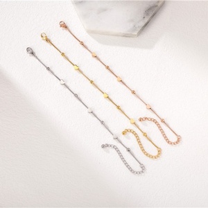 Stainless Steel <b>Love</b> Token <b>Bracelet</b> for Couples Classic Anniversary Trendy Niche Design Gold-Plated Heart Pattern Chain Micro - Product Image 2