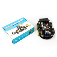 Kit de voiture robot intelligente KUONGSHUN Stem Education R3 avec tutoriel, codage DIY, application BT, 4 roues motrices, kits éducatifs pour Arduino