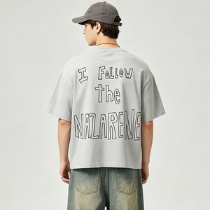 T-shirt Vintage Oversize con Stampa Sketch dell'Ultima Cena, <span class=keywords><strong>Maglietta</strong></span> Casual con Collo Tondo e Grafica per Uomo - Product Image 2