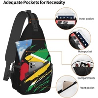 Sac à bandoulière drapeau Guyana, sac à dos croisé patriotique grande capacité pour voyage, randonnée, sac de poitrine, sac à bandoulière pour hommes et femmes, promotionnel
