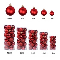 Lot de 24 boules de Noël circulaires en plastique incassable, légères, pour décoration de sapin, décorations de fêtes