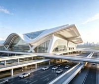 Bâtiment de gare ferroviaire à structure en acier résistant aux tremblements de terre, terminal de transport sécurisé aux sismes, hall de plateforme préfabriqué OEM