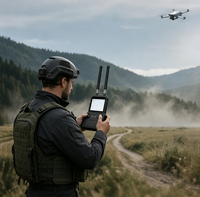 Détecteur de drones portatif H3P, portée 1-3 km, système de positionnement passif pour UAV, 600 MHz-6 GHz, suivi de trajectoire, contrôle à distance par eau