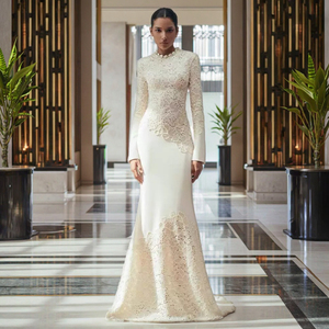 Vente flash Ramadan 2025, <span class=keywords><strong>robe</strong></span> de soirée longue <span class=keywords><strong>blanche</strong></span> en crochet de haute qualité, design boutique, vente en gros, <span class=keywords><strong>robe</strong></span> élégante pour femmes, coupe ajustée - Product Image 5