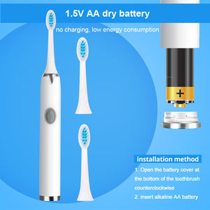 Venta al por mayor inteligente Sonic batería cepillo de dientes eléctrico 3 cerdas suaves reemplazables cepillo de dientes potable para adultos logotipo personalizado - Product Image 3