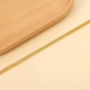 Cadena Delgada de Oro de 18k al por Mayor, Cadena Cubana Chapada en Oro 316L, Pulsera de Acero Inoxidable para Mujer - Product Image 5