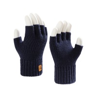 Gants d'hiver personnalisés sans doigts en laine d'alpaga, tricotés côtelés avec revers élastique, chauds, unisexes, pour la conduite, le clavier et les activités de plein air