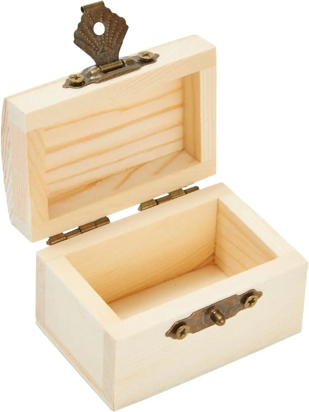 Scatola di legno scrigno scatola di legno con coperchio incernierato per l'artigianato