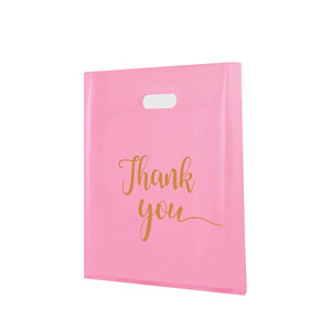 Sacs en plastique pour usage commercial et de vente au détail, poignée découpée, impression en gravure, sacs de shopping en LDPE recyclables pour supermarché et exposition - Product Image 1