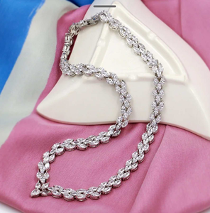 Collier tennis élégant en argent 925 avec moissanite marquise, style collier, pour mariage, anniversaire ou soirée - Product Image 4