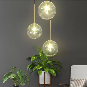 Lampe suspendue moderne nordique, <span class=keywords><strong>abat</strong></span>-<span class=keywords><strong>jour</strong></span> en verre transparent, luminaires suspendus pour <span class=keywords><strong>chambre</strong></span> à coucher, salle à manger, restaurant, décoration, lustre - Product Image 2